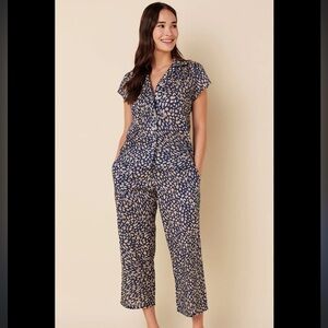 The Cat’s Pajamas Colette Animal Print Cotton Voile Pajama Set Size Small $139